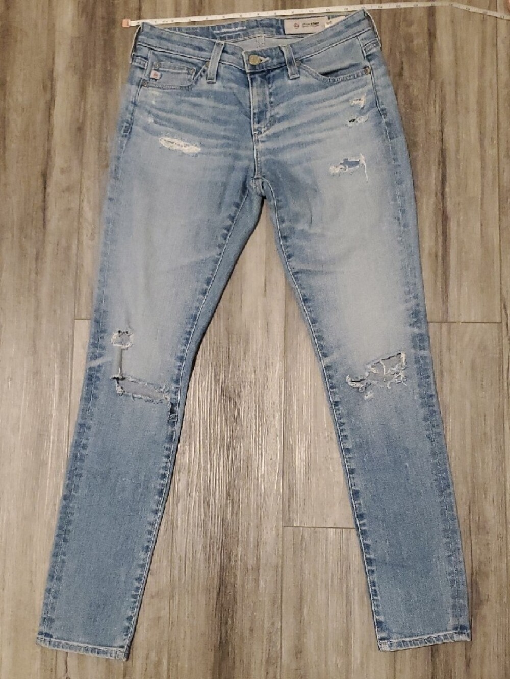 AG Adriano Goldschmied Legging Ankle Super Skinny Jean Distressed Size 24R